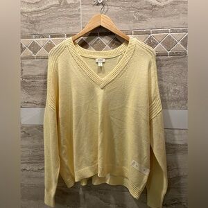 NWT Light Yellow V-Neck Sweater for Women